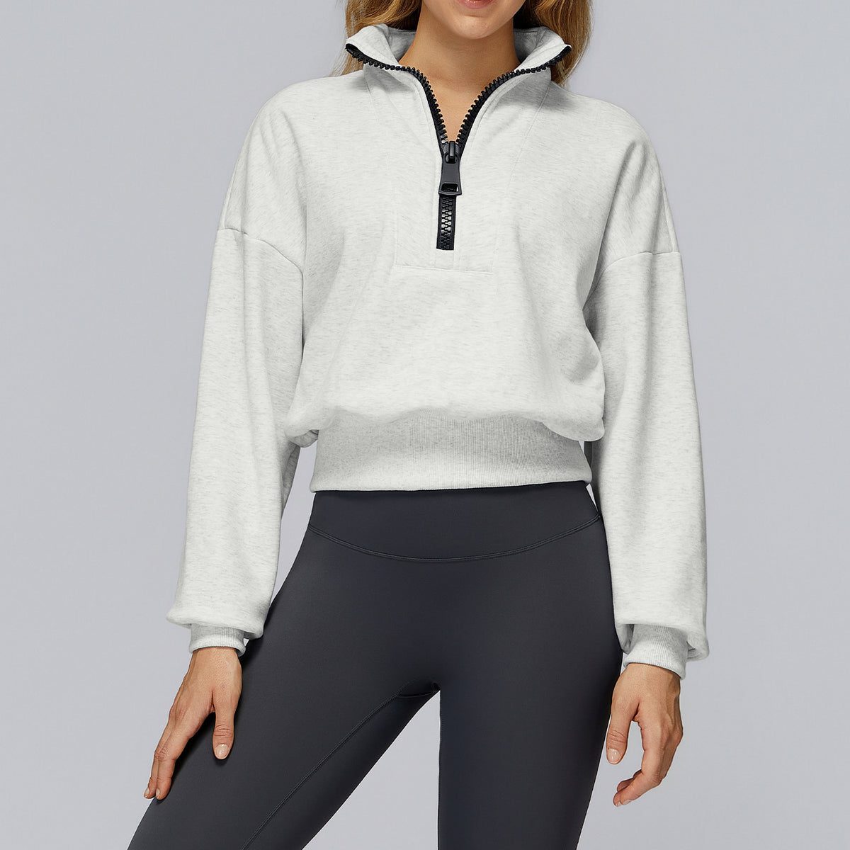 Women’s Half-Zip Fleece Oversized Sweatshirt view 3
