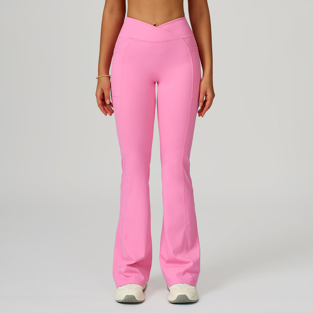 Women’s High-Waisted Crossover Waist Flared Yoga Pants view 5