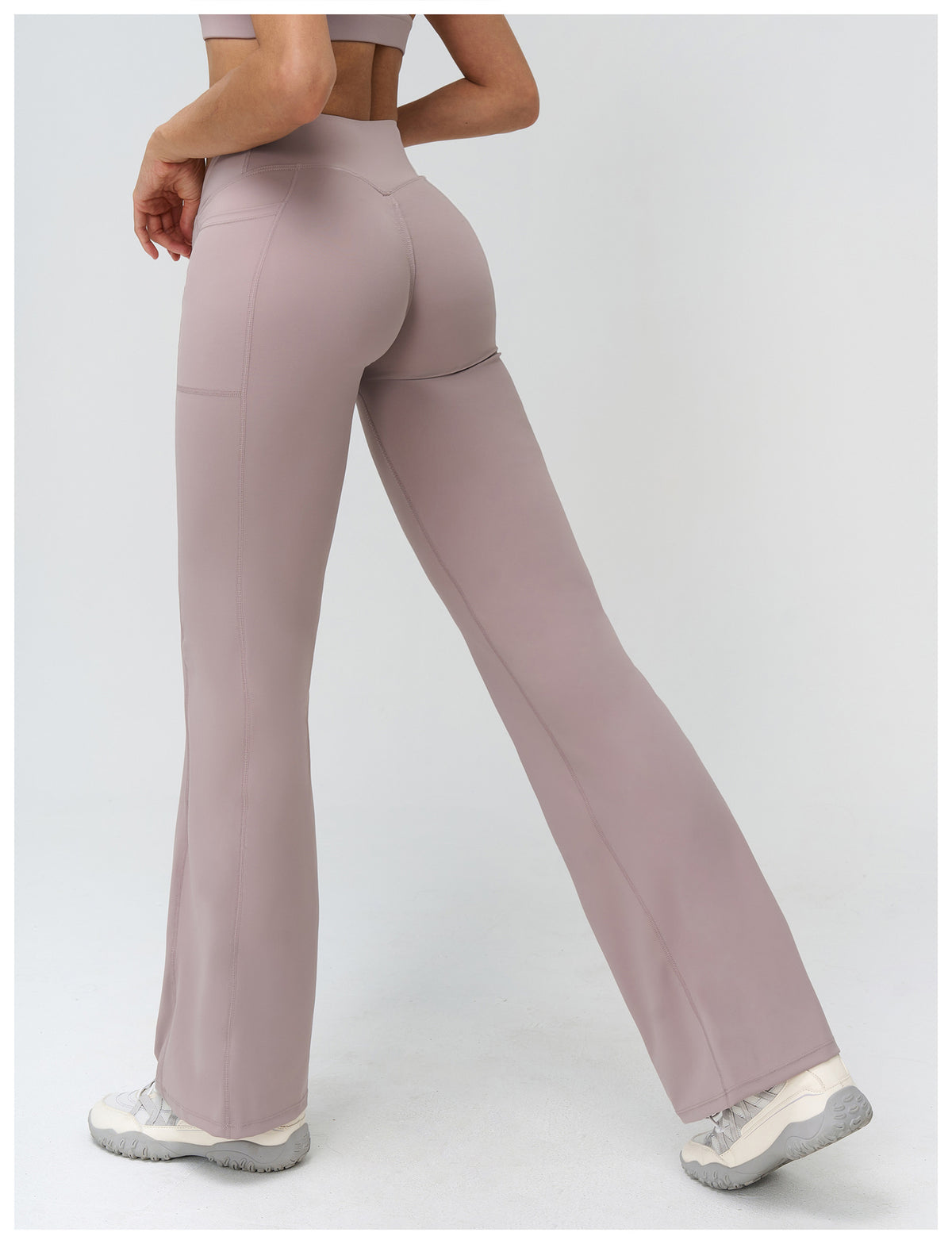 Women’s High-Waisted Crossover Waist Flared Yoga Pants view 7