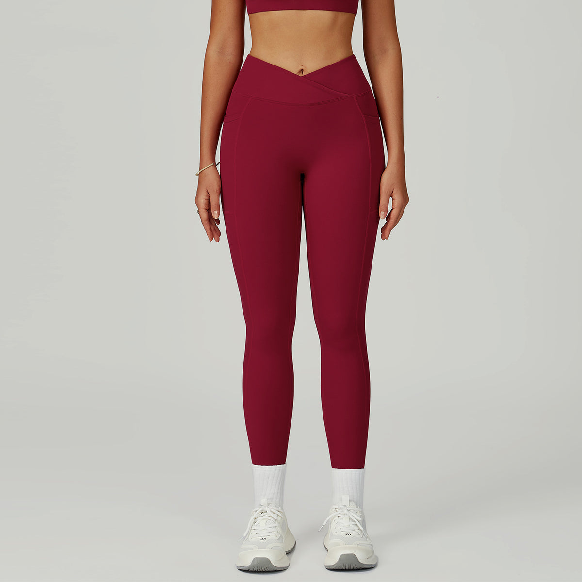 Women’s High-Waisted Crossover Waist Sculpting Yoga Leggings