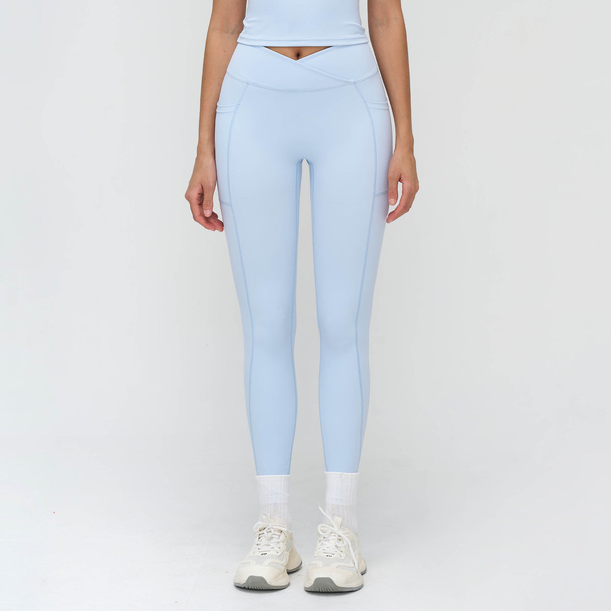 Women’s High-Waisted Crossover Waist Sculpting Yoga Leggings view 2