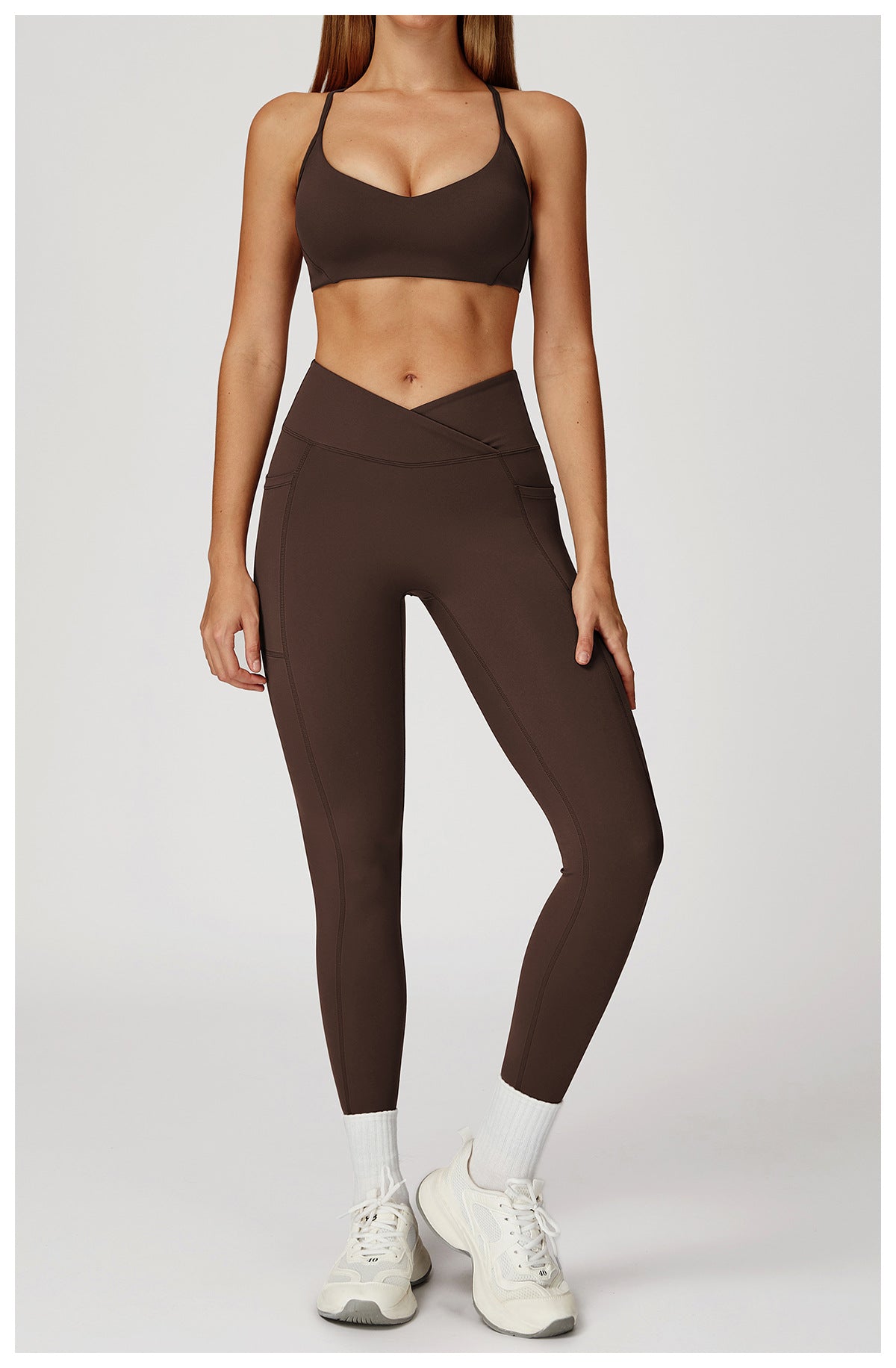 Women’s High-Waisted Crossover Waist Sculpting Yoga Leggings view 7