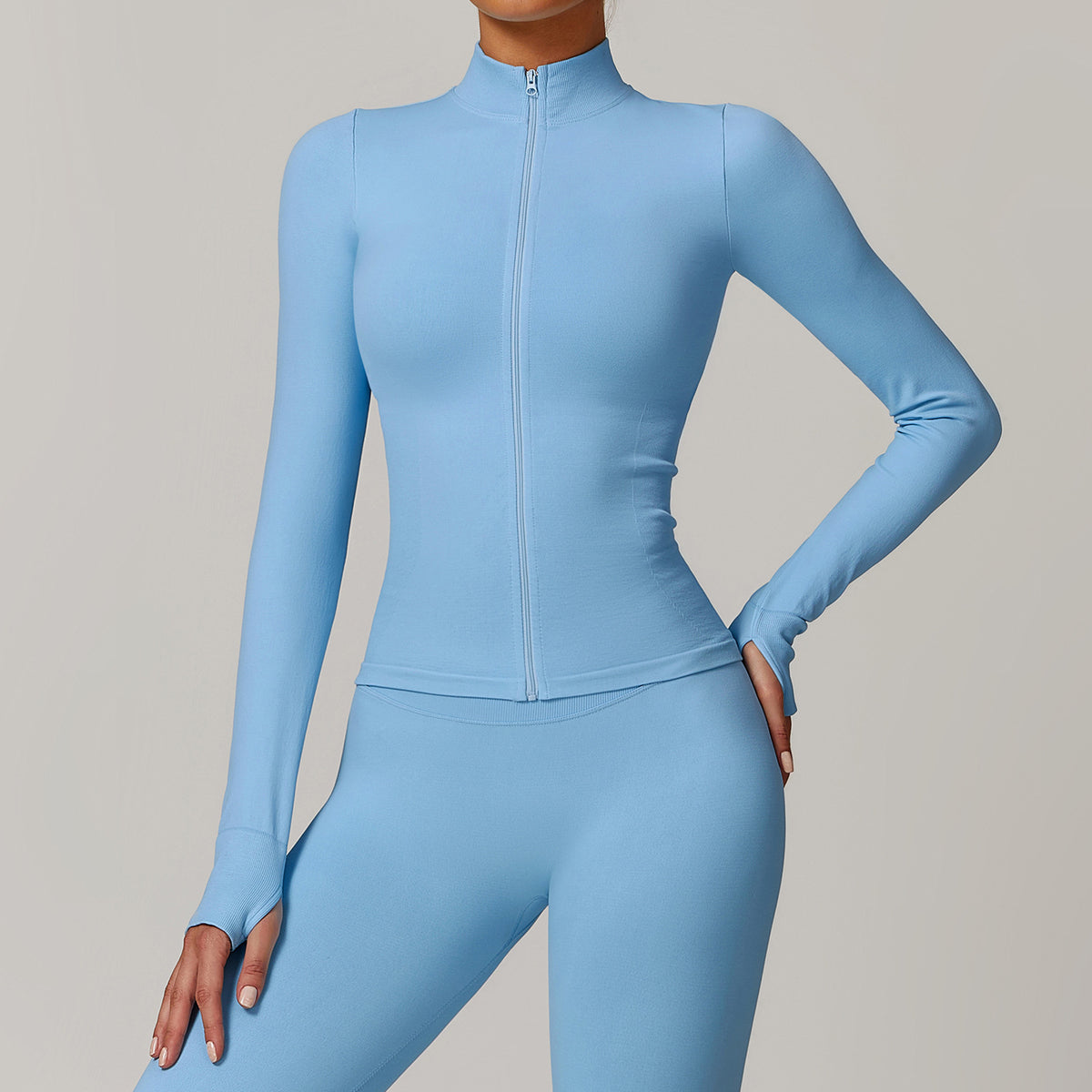 Women’s Seamless Stand Collar Zip-Up Sports Jacket view 4