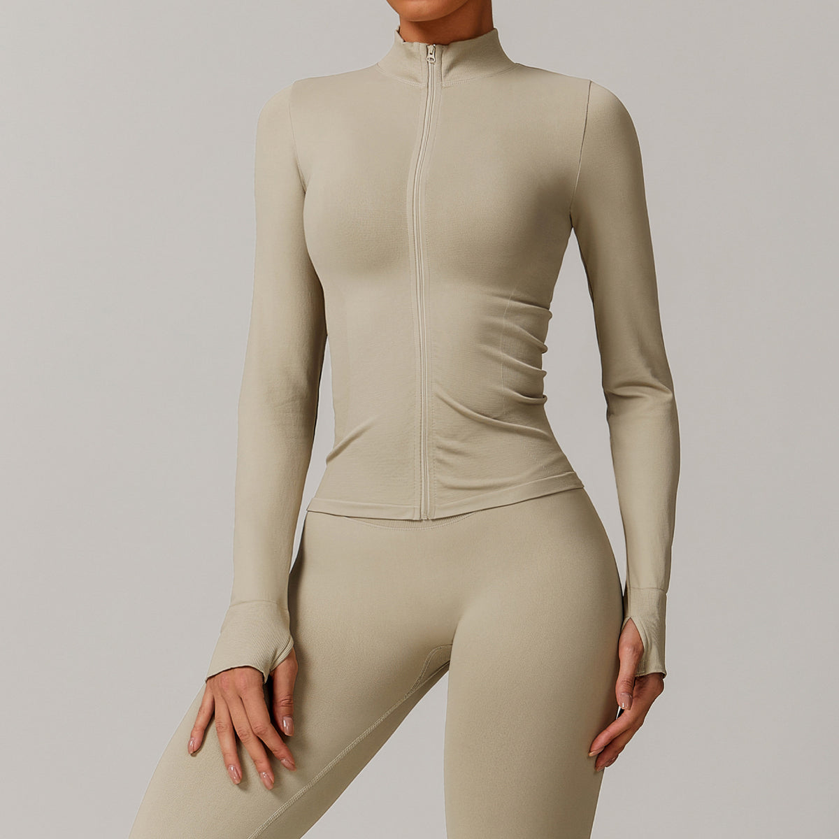 Women’s Seamless Stand Collar Zip-Up Sports Jacket view 5