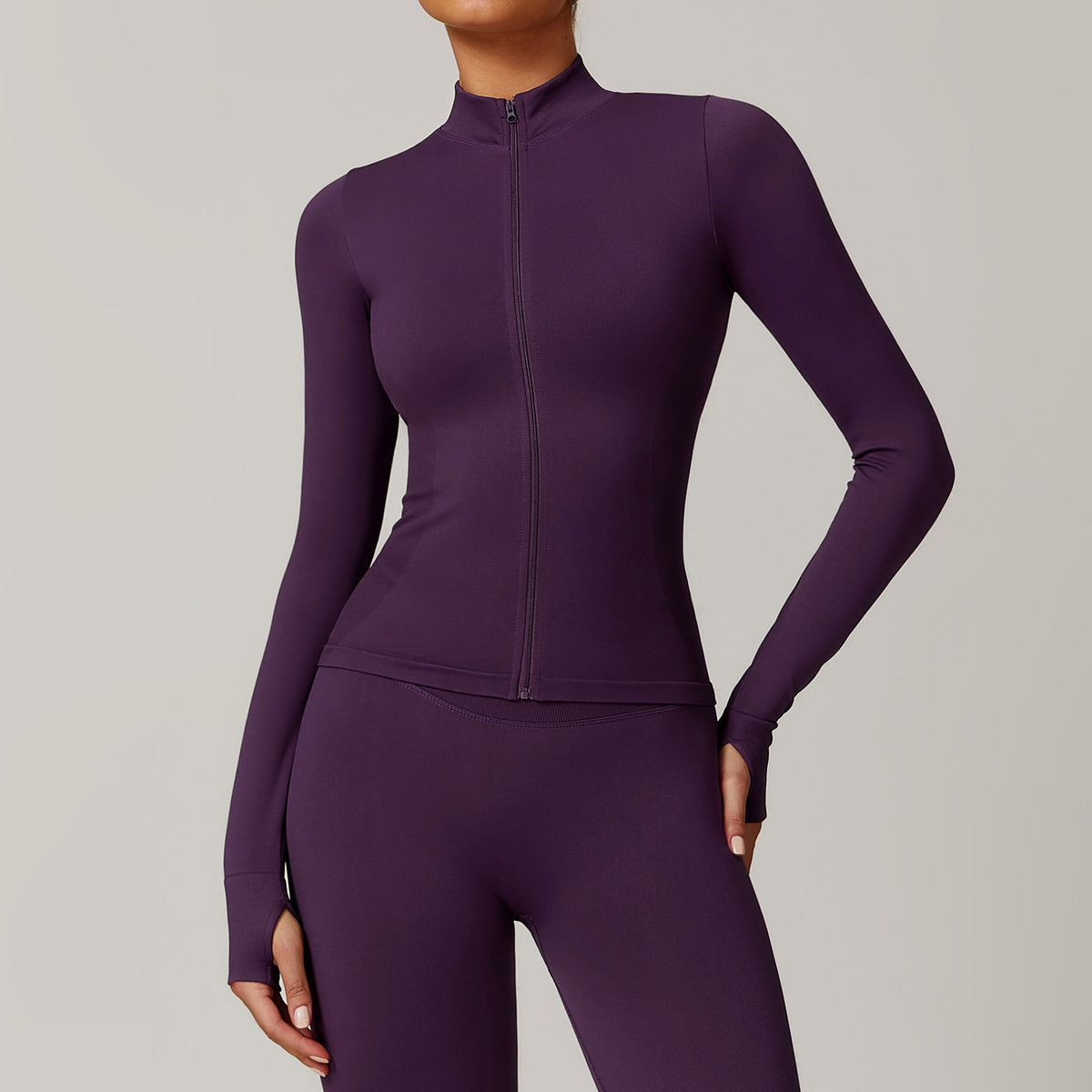 Women’s Seamless Stand Collar Zip-Up Sports Jacket view 6