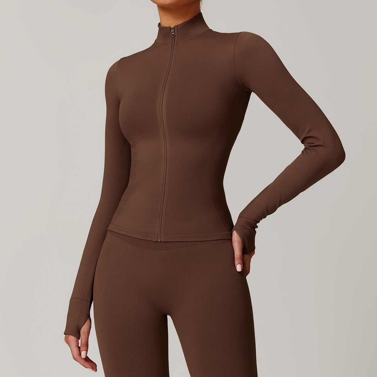 Women’s Seamless Stand Collar Zip-Up Sports Jacket view 7